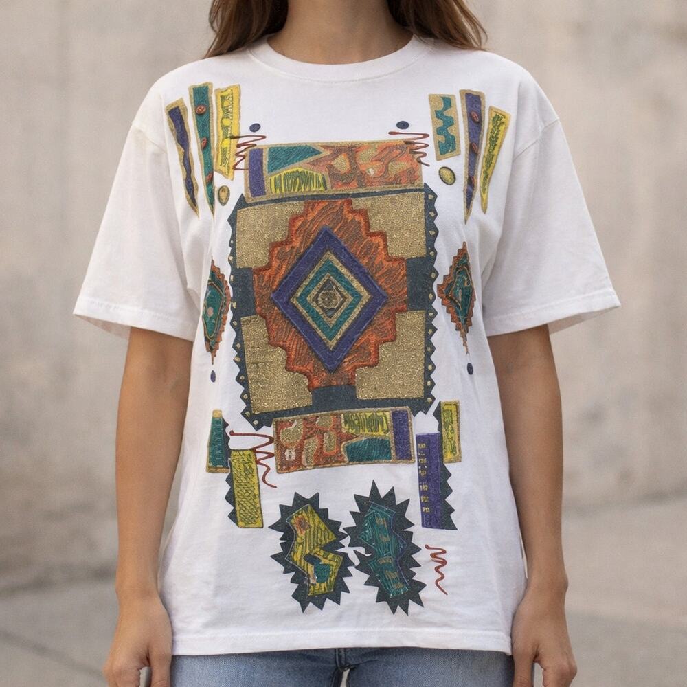 Vintage 80s Women's Medium T-Shirt with Shoulder Pads Westbourne USA Made